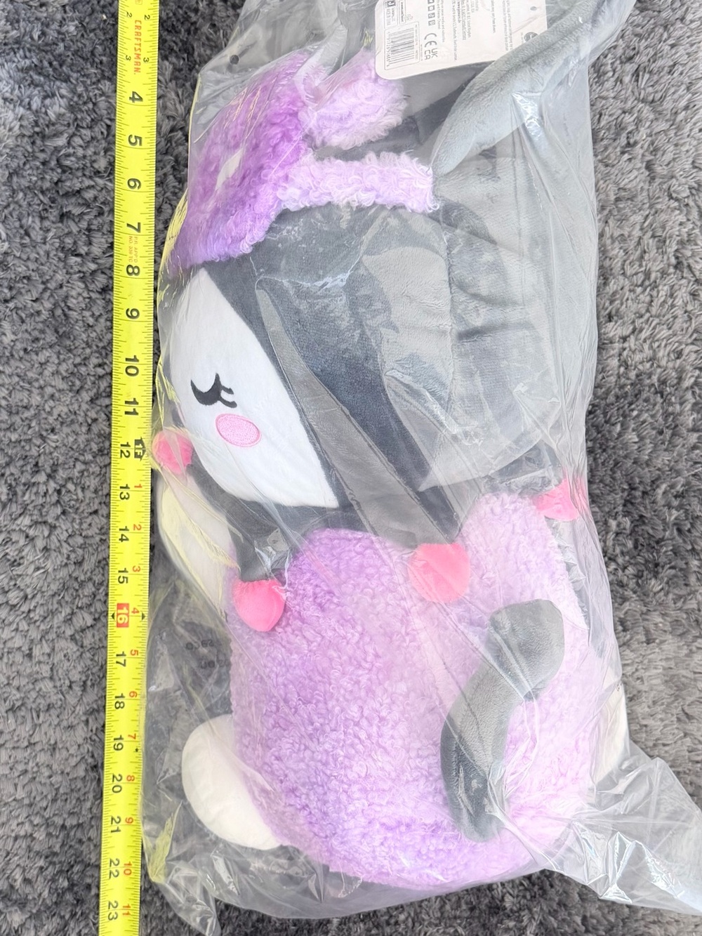 Plush Heart Character Stuffed Animal - Lavender & White - Picture 6 of 6